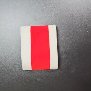 Wristband White with Red Stripe